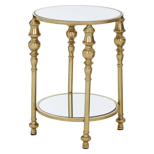 Premier Housewares Marcia 2 Tier Gold Finish Side Table