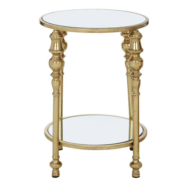 premier housewares Marcia 2 Tier Gold Finish Side Table