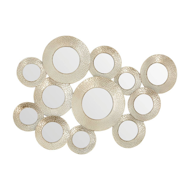 premier housewares Marcia Hammered Silver Wall Mirror