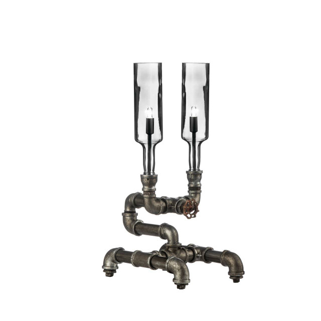 Premier Housewares Maren Dual Industrial Bottles Table Lamp