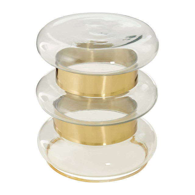 Premier Housewares Margot Clear Glass And Gold Side Table