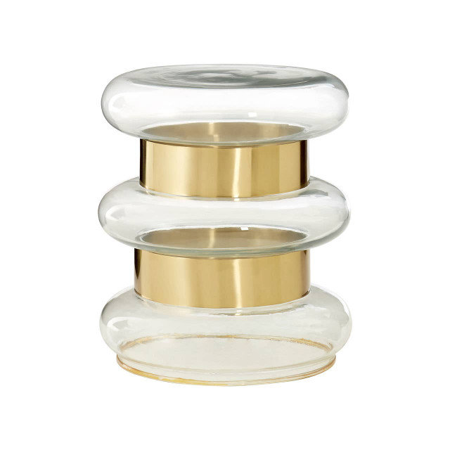premier housewares Margot Clear Glass and Gold Side Table