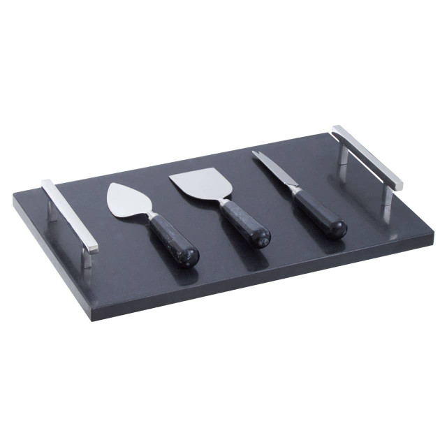 premier housewares Marina Black Marble Cheese Board and Knife Set