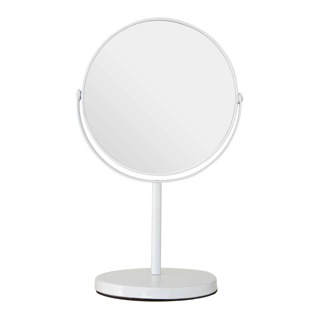 Premier Housewares Marisha White Metal Swivel Large Table Mirror
