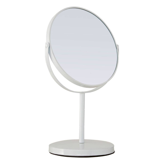 Premier Housewares Marisha White Metal Swivel Large Table Mirror