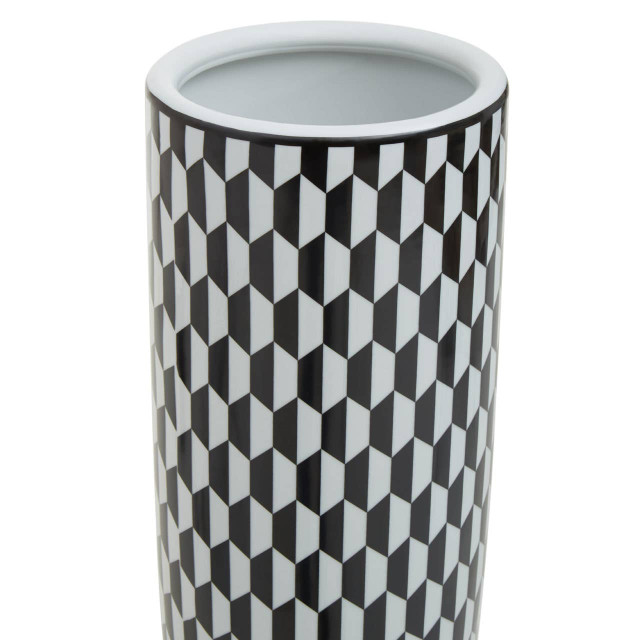 Premier Housewares Marlo Black And White Geometric Print Ceramic Umbrella Stand