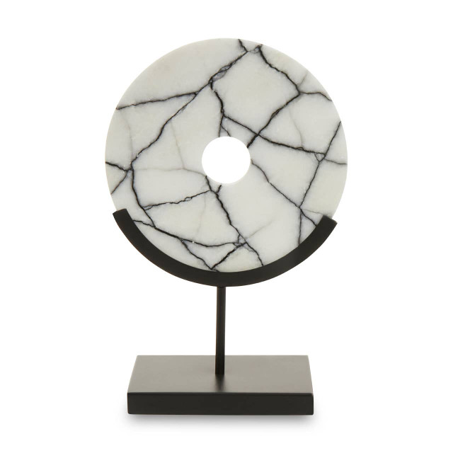Premier Housewares Marmara Marble Sculpture On Iron Stand