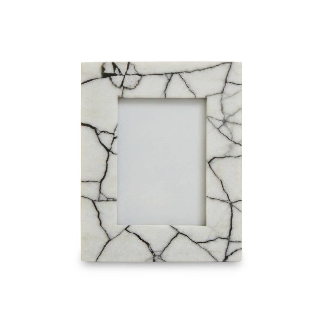 Premier Housewares Marmara White And Black Marble 5In X 7In Large Photo Frame