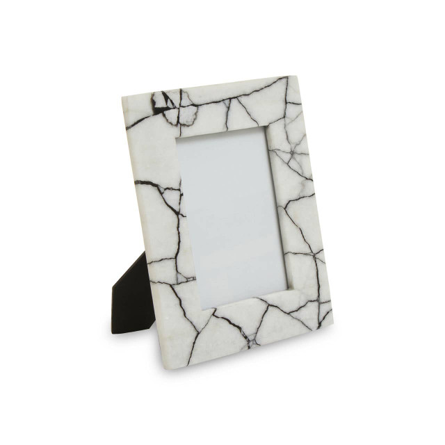 premier housewares Marmara White and Black Marble 5In X 7In Large Photo Frame
