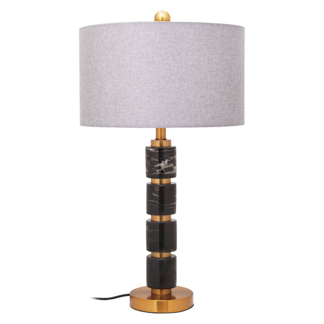 premier housewares Marmo Grey Fabric Shade Table Lamp