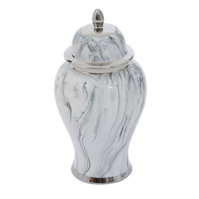 Premier Housewares Marmo Marble Effect Large Ceramic Jar