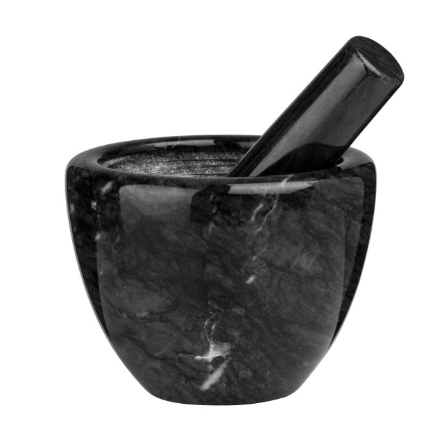 Premier Housewares Marmore Black Marble Plain Mortar And Pestle