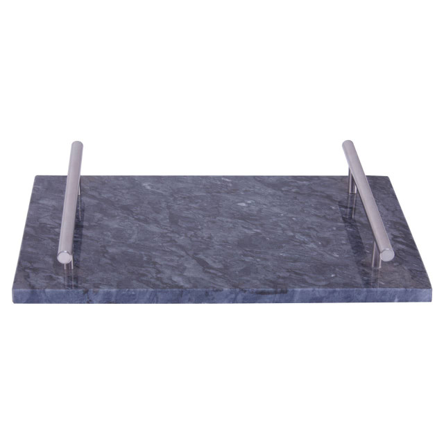 premier housewares Marmore Black Marble Serving Board with Silver Handles