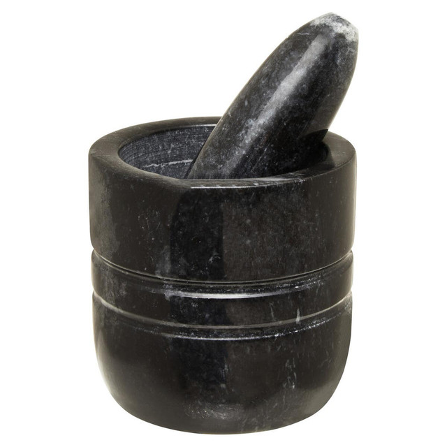 Premier Housewares Marmore Black Marble Textured Mortar And Pestle