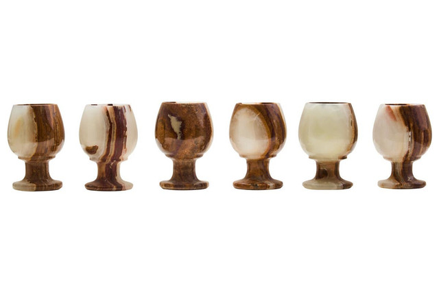 Premier Housewares Marmore Set Of Six Onyx Shot Or Liqueur Glasses