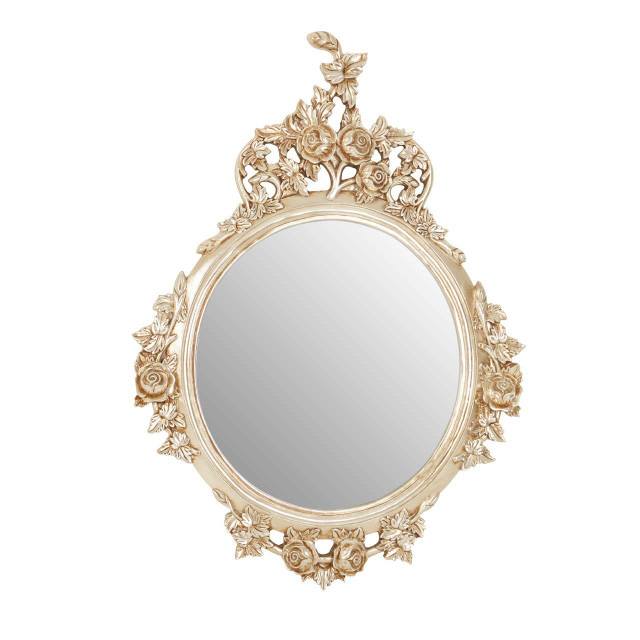 Premier Housewares Marseille Champagne Finish Round Wall Mirror