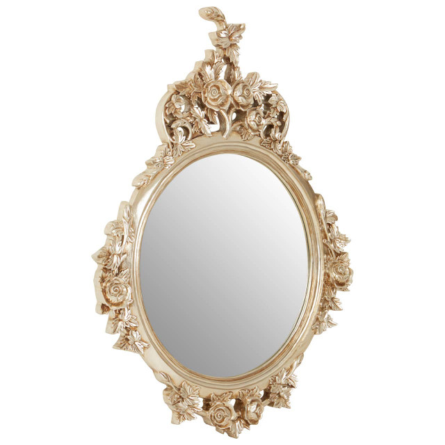 Premier Housewares Marseille Champagne Finish Round Wall Mirror