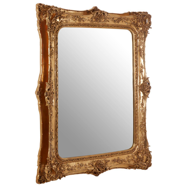 Premier Housewares Marseille Gold Baroque Style Wall Mirror