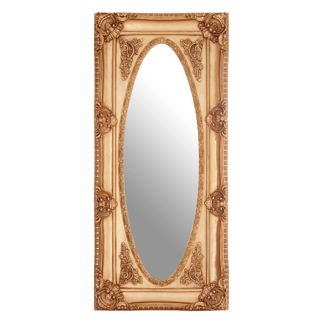 Premier Housewares Marseille Gold Finish Oval Border Wall Mirror
