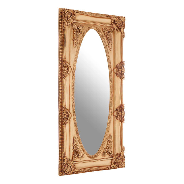 Premier Housewares Marseille Gold Finish Oval Border Wall Mirror