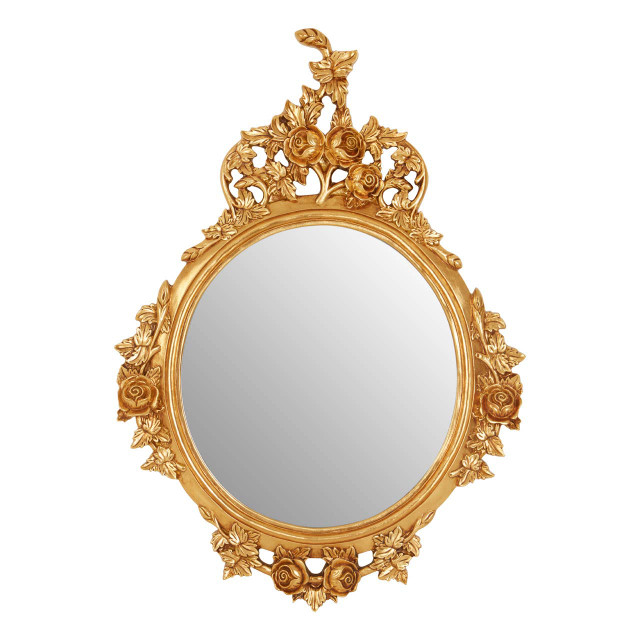 Premier Housewares Marseille Gold Finish Round Wall Mirror
