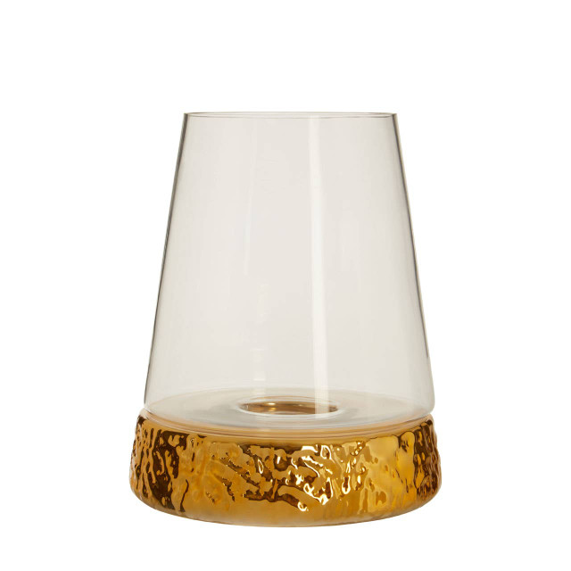Premier Housewares Martele Large Hurricane Gold Candle Holder