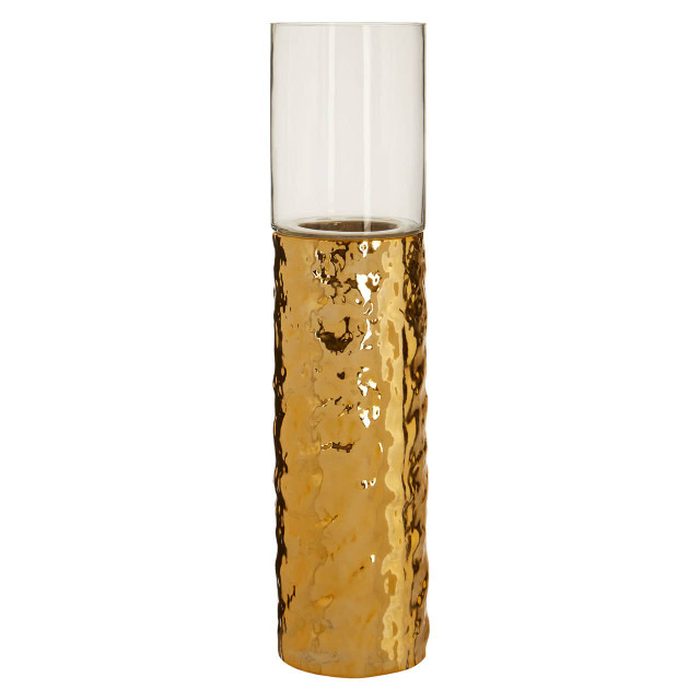 premier housewares Martele Large Pillar Gold Candle Holder