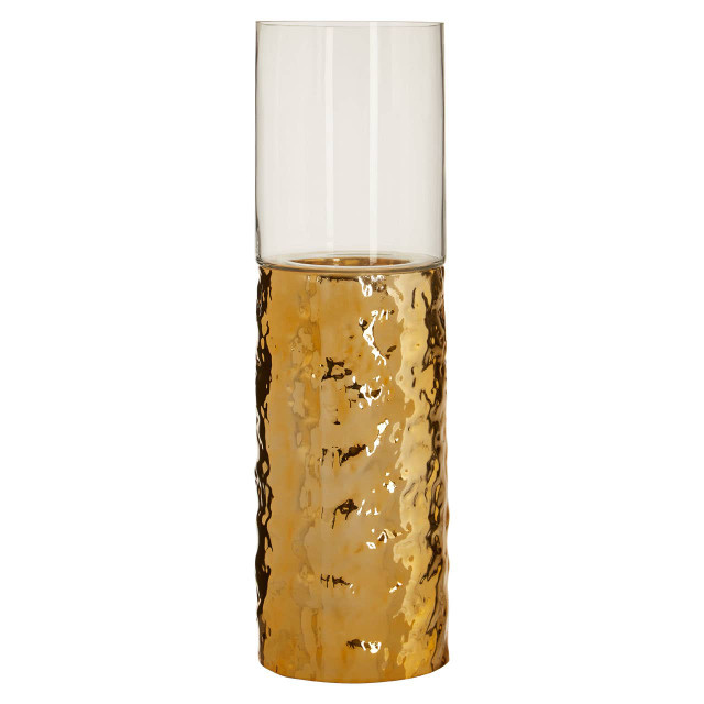premier housewares Martele Medium Pller Gold Candle Holder
