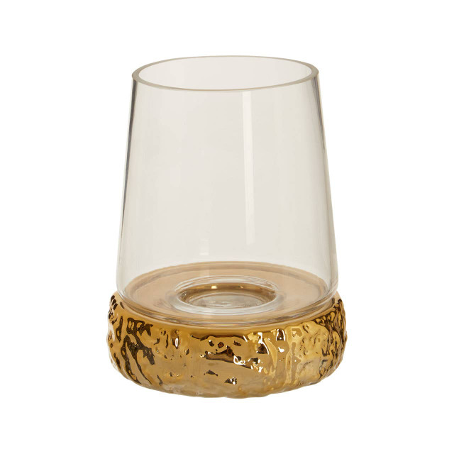 Premier Housewares Martele Small Gold Hurricane Candle Holder