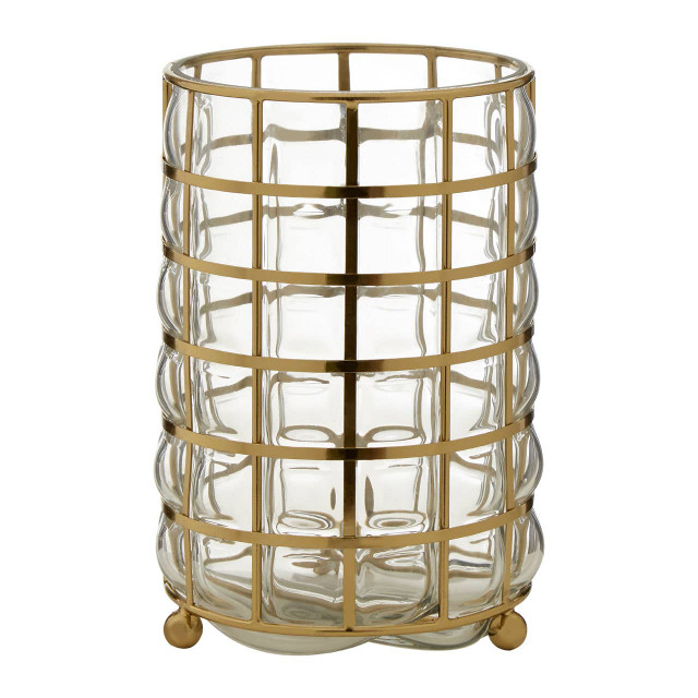 Premier Housewares Martina Medium Blown Glass Hurricane Lamp