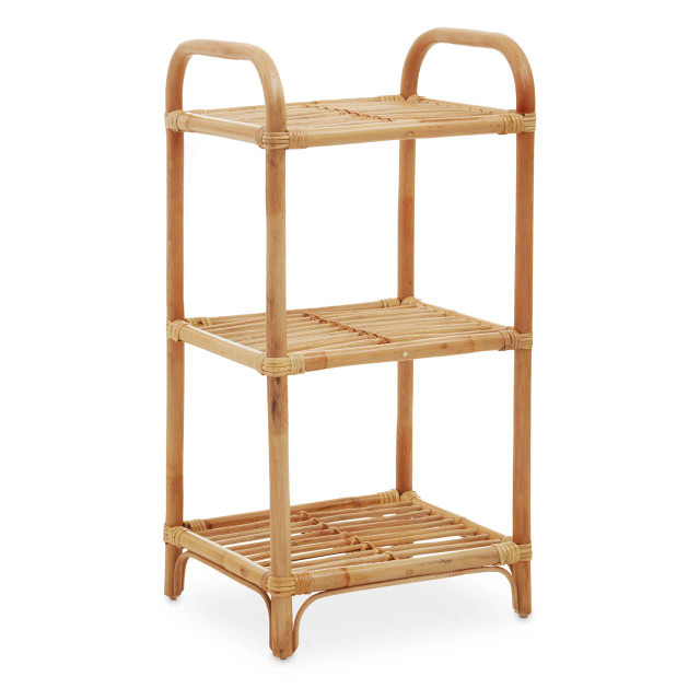 Premier Housewares Mataram 3 Tier Natural Rattan Shelf Unit