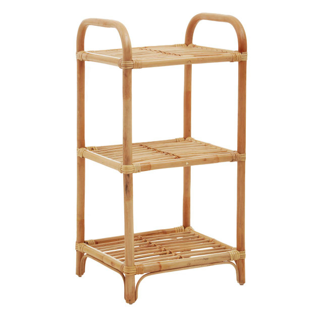 Premier Housewares Mataram 3 Tier Natural Rattan Shelf Unit