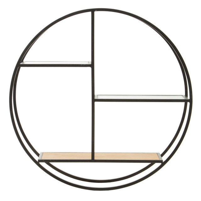 Premier Housewares Mataram 3 Tier Round Metal Wall Shelf