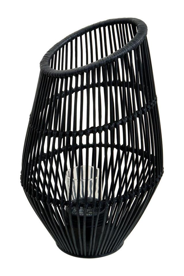 Premier Housewares Mataram Large Black Natural Rattan Lantern