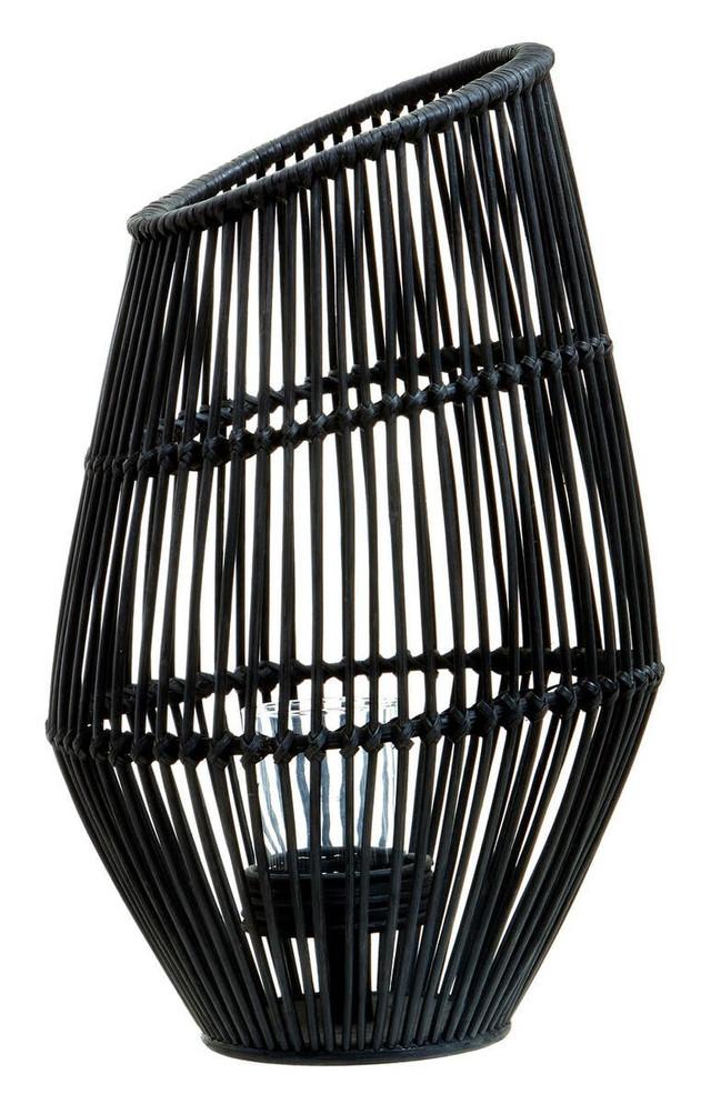 Premier Housewares Mataram Large Black Natural Rattan Lantern