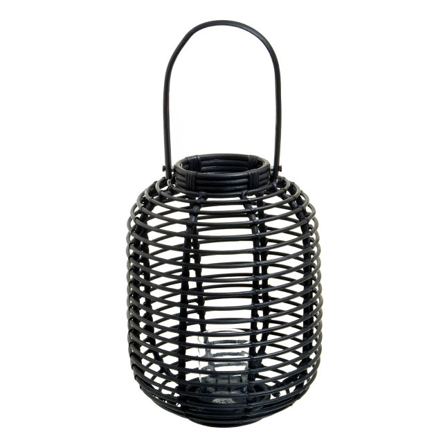 Premier Housewares Mataram Tall Black Natural Rattan Lantern