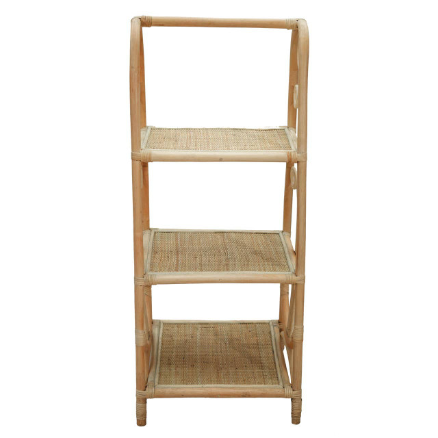 Premier Housewares Mataram Three Tier Rattan Square Shelf Unit