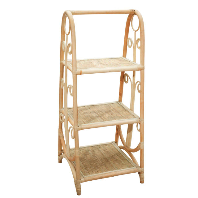Premier Housewares Mataram Three Tier Rattan Square Shelf Unit
