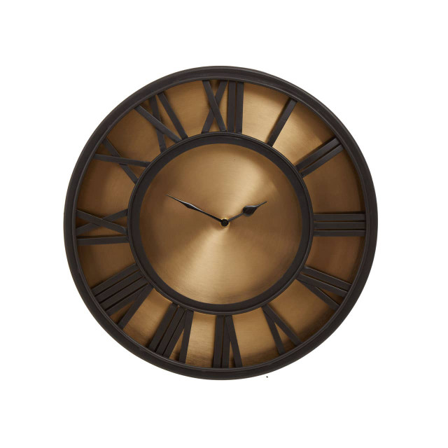 premier housewares Mateo Black and Antique Gold Small Wall Clock