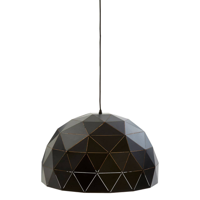 Premier Housewares Mateo Large Black And Copper Dome Pendant Light