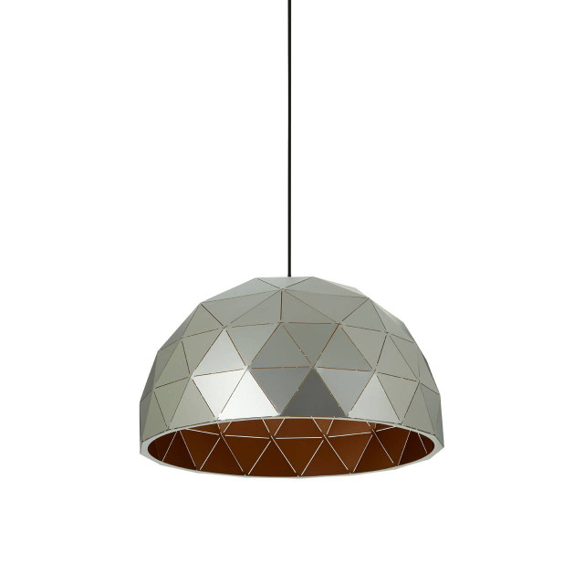 Premier Housewares Mateo Large Silver Dome Pendant Light