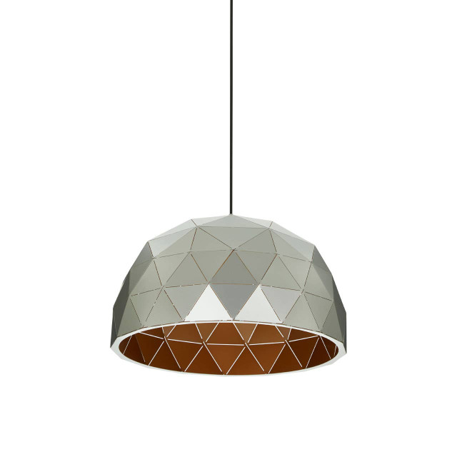 Premier Housewares Mateo Medium Silver Dome Pendant Light