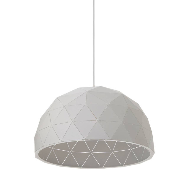 Premier Housewares Mateo Medium White Dome Pendant Light