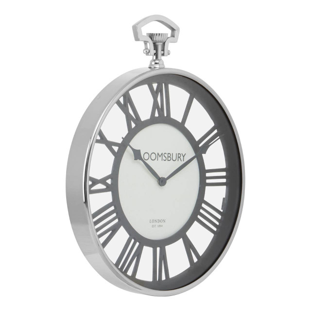 Premier Housewares Mateo Nickel Finish Pocket Style Wall Clock