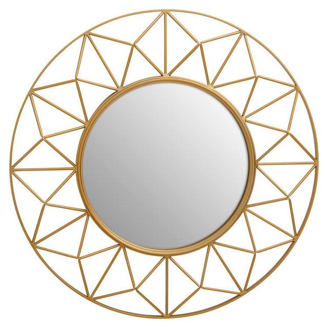 premier housewares Matera 3D Round Gold Wall Mirror