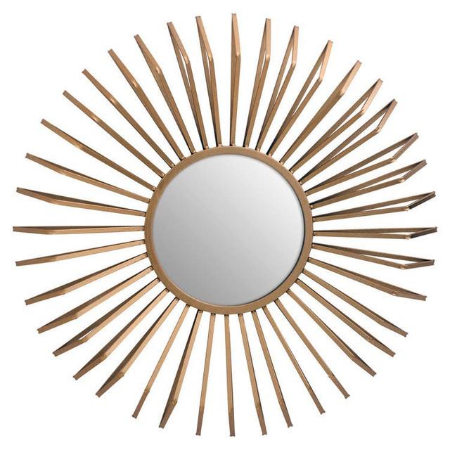 Premier Housewares Matera Gold Finish 3D Sunburst Metal Wall Mirror