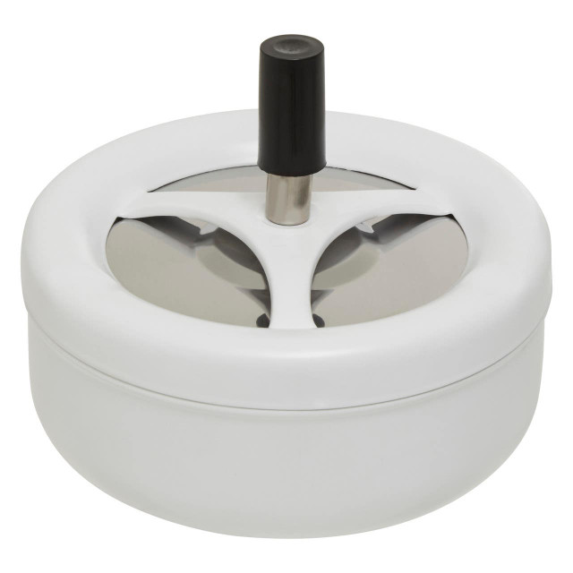 Premier Housewares Matte White Large Spinning Ashtray