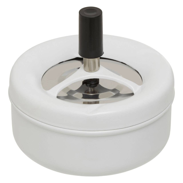 Premier Housewares Matte White Medium Spinning Ashtray