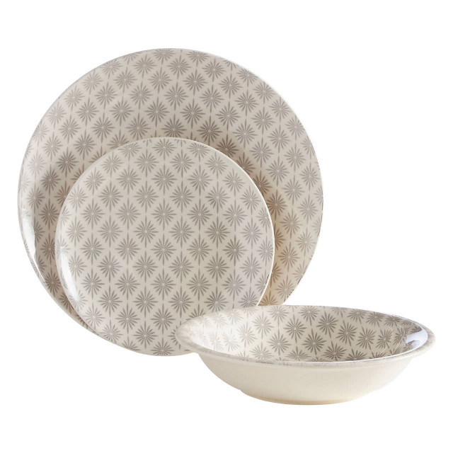 premier housewares Maya Grey And White 12 Pc Dinner Set