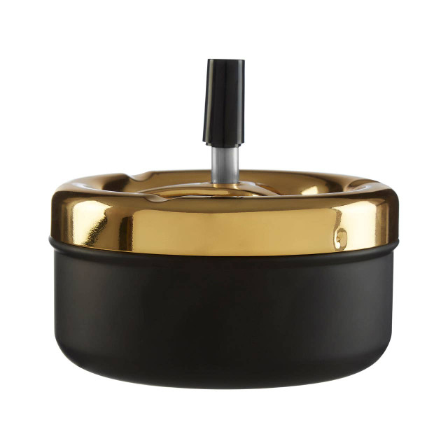premier housewares Medium Gold And Matte Black Spinning Ashtray
